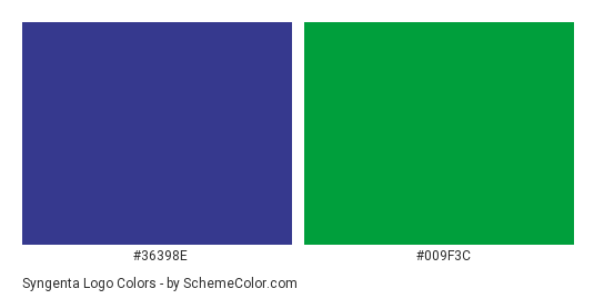 Syngenta Logo - Color scheme palette thumbnail - #36398e #009f3c 