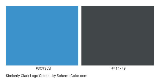 Kimberly-Clark Logo - Color scheme palette thumbnail - #3c93cb #414749 