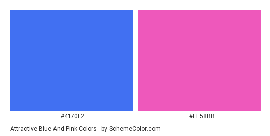 Attractive Blue and Pink - Color scheme palette thumbnail - #4170F2 #EE58BB 