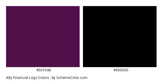 Ally Financial Logo - Color scheme palette thumbnail - #50104a #000000 