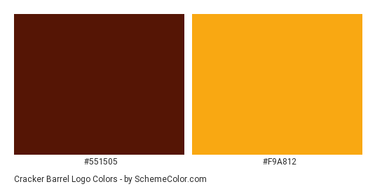 Cracker Barrel Logo - Color scheme palette thumbnail - #551505 #f9a812 