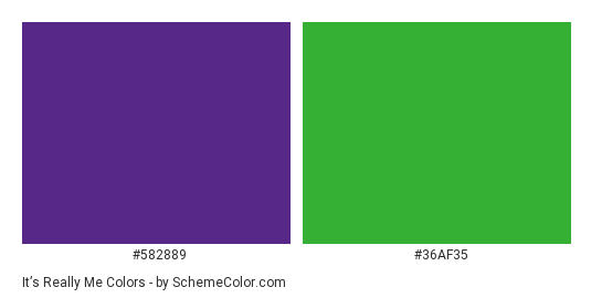 It’s Really Me - Color scheme palette thumbnail - #582889 #36af35 