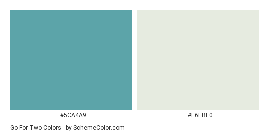 Go For Two - Color scheme palette thumbnail - #5CA4A9 #E6EBE0 