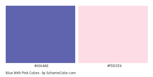 Blue with Pink - Color scheme palette thumbnail - #6064ae #fddce6 