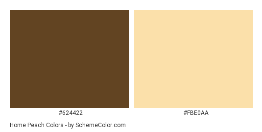 Home Peach - Color scheme palette thumbnail - #624422 #fbe0aa 