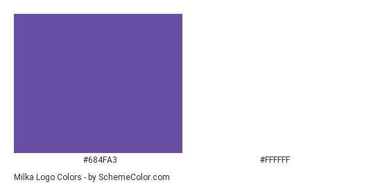 Milka Logo - Color scheme palette thumbnail - #684fa3 #ffffff 