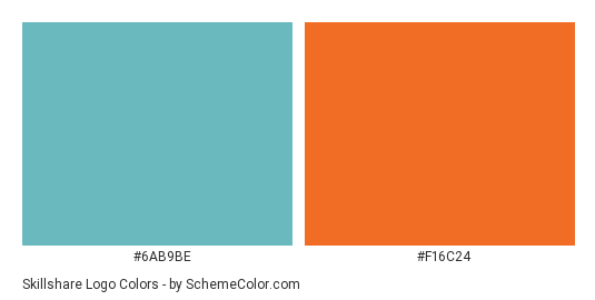 Skillshare Logo - Color scheme palette thumbnail - #6AB9BE #F16C24 