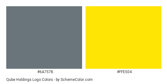 Qube Holdings Logo - Color scheme palette thumbnail - #6a757b #ffe504 
