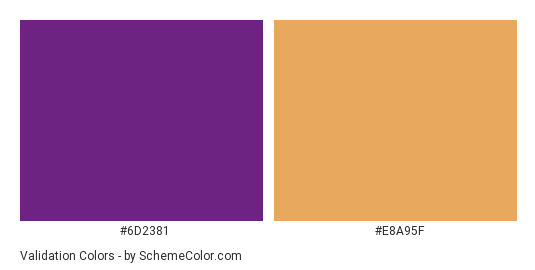 Validation - Color scheme palette thumbnail - #6d2381 #e8a95f 