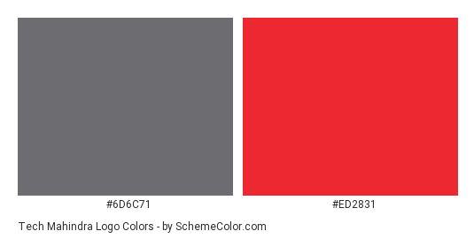 Tech Mahindra Logo - Color scheme palette thumbnail - #6d6c71 #ed2831 