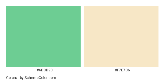A Standing Ovation - Color scheme palette thumbnail - #6dcd93 #f7e7c6 