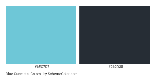 Blue Gunmetal - Color scheme palette thumbnail - #6ec7d7 #262d35 