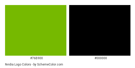 Nvidia Logo - Color scheme palette thumbnail - #76B900 #000000 