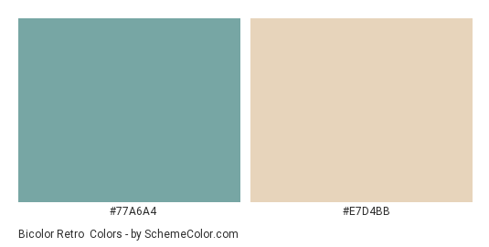 Bicolor Retro #3 - Color scheme palette thumbnail - #77A6A4 #E7D4BB 