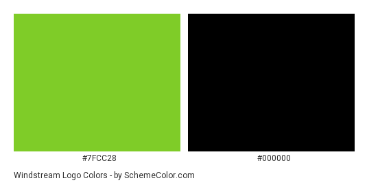 Windstream Logo - Color scheme palette thumbnail - #7FCC28 #000000 
