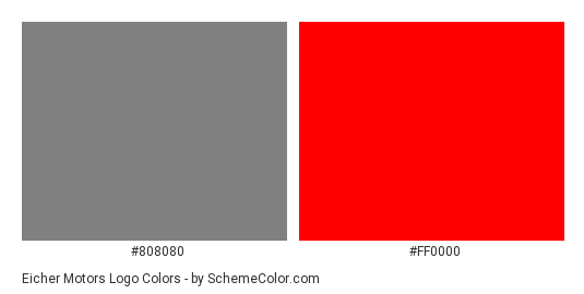 Eicher Motors Logo - Color scheme palette thumbnail - #808080 #ff0000 