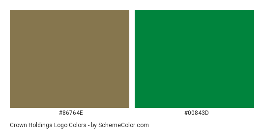 Crown Holdings Logo - Color scheme palette thumbnail - #86764e #00843d 