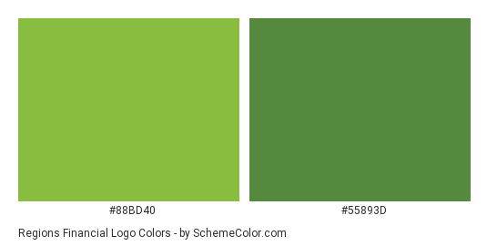 Regions Financial Logo - Color scheme palette thumbnail - #88bd40 #55893d 