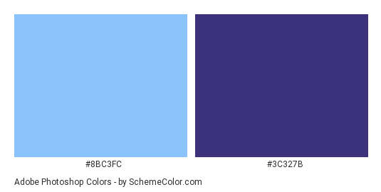 Adobe Photoshop - Color scheme palette thumbnail - #8bc3fc #3c327b 