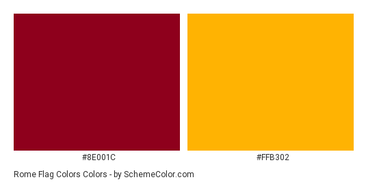 Rome Flag Colors - Color scheme palette thumbnail - #8e001c #ffb302 