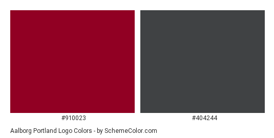 Aalborg Portland Logo - Color scheme palette thumbnail - #910023 #404244 