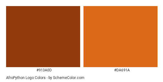 AfroPython Logo - Color scheme palette thumbnail - #913a0d #da691a 