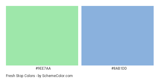 Fresh Stop - Color scheme palette thumbnail - #9ee7aa #8ab1dd 