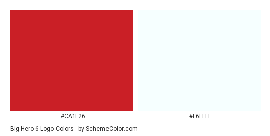 Big Hero 6 logo - Color scheme palette thumbnail - #CA1F26 #F6FFFF 