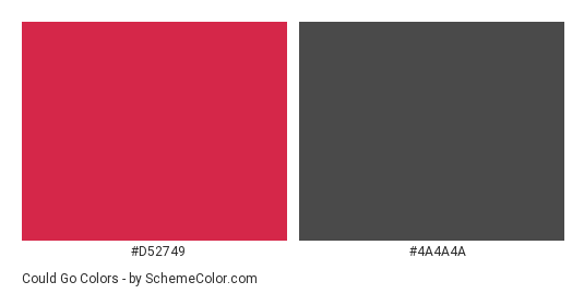 Could Go - Color scheme palette thumbnail - #D52749 #4A4A4A 