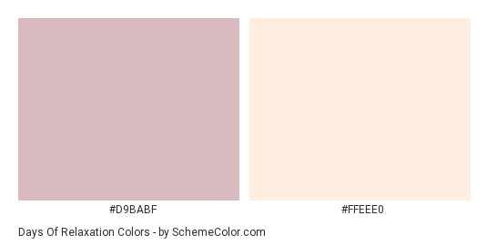 Days of Relaxation - Color scheme palette thumbnail - #D9BABF #FFEEE0 