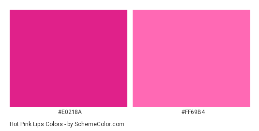 Hot Pink Lips - Color scheme palette thumbnail - #E0218A #FF69B4 