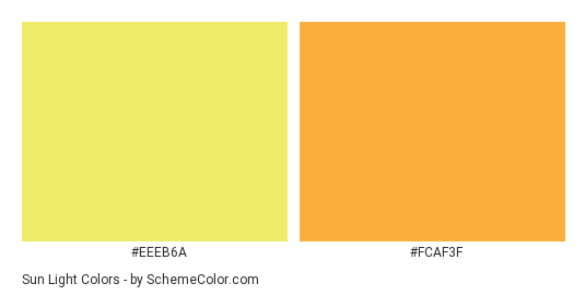 Sun Light - Color scheme palette thumbnail - #EEEB6A #FCAF3F 