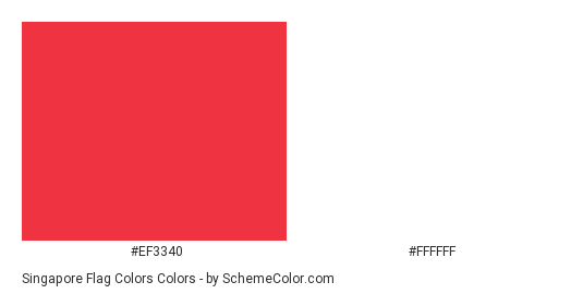 Singapore Flag Colors - Color scheme palette thumbnail - #EF3340 #ffffff 
