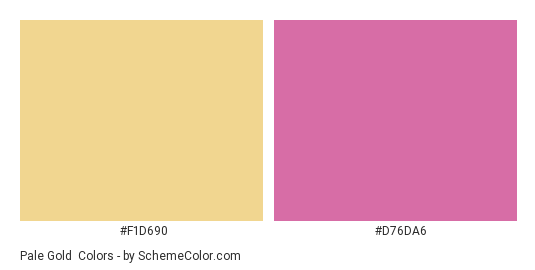 Pale Gold & Deep Pink - Color scheme palette thumbnail - #F1D690 #D76DA6 