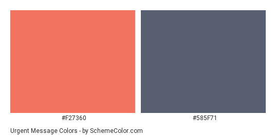 Urgent Message - Color scheme palette thumbnail - #F27360 #585F71 