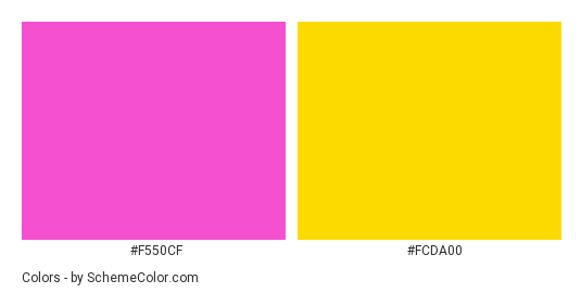 Floral Contrast - Color scheme palette thumbnail - #F550CF #FCDA00 