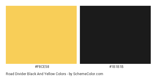 Road Divider Black and Yellow - Color scheme palette thumbnail - #F8CE58 #1B1B1B 