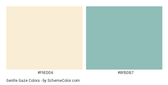 Gentle Gaze - Color scheme palette thumbnail - #F9EDD6 #8FBDB7 