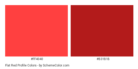 Flat Red Profile - Color scheme palette thumbnail - #FF4040 #B31B1B 