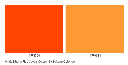 Hindu Dharm Flag Colors - Color scheme palette thumbnail - #FF4500 #FF9933 
