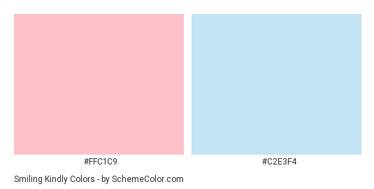 Smiling Kindly - Color scheme palette thumbnail - #FFC1C9 #C2E3F4 