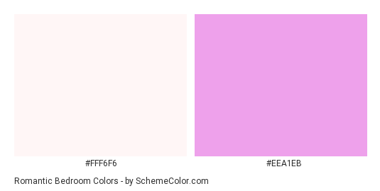 Romantic Bedroom - Color scheme palette thumbnail - #FFF6F6 #EEA1EB 