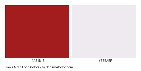 Jawa Moto Logo - Color scheme palette thumbnail - #a31d1e #eeeaef 
