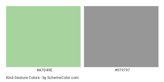 Kind Gesture - Color scheme palette thumbnail - #a7d49e #979797 