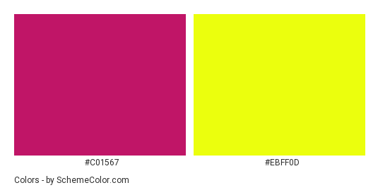 You Can Be Me - Color scheme palette thumbnail - #c01567 #ebff0d 