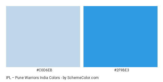 IPL – Pune Warriors India - Color scheme palette thumbnail - #c0d6eb #2f9be3 