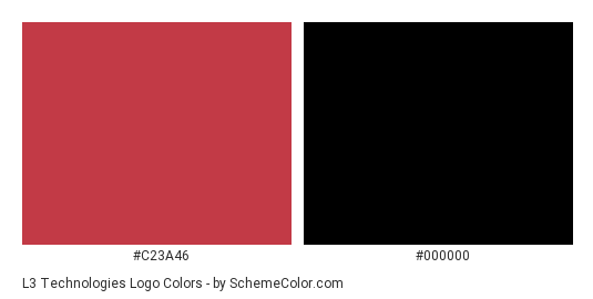 L3 Technologies Logo - Color scheme palette thumbnail - #c23a46 #000000 