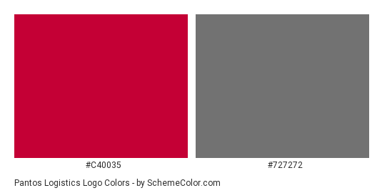 Pantos Logistics Logo - Color scheme palette thumbnail - #c40035 #727272 