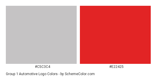 Group 1 Automotive Logo - Color scheme palette thumbnail - #c5c3c4 #e22425 