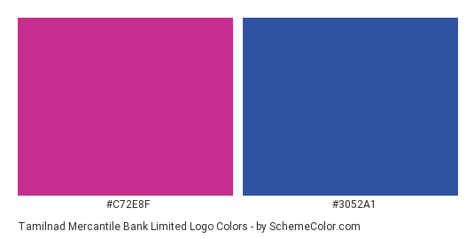 Tamilnad Mercantile Bank Limited Logo - Color scheme palette thumbnail - #c72e8f #3052a1 